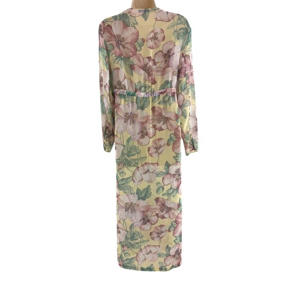 Zara Floral Lily Sheer Longline Kimono Duster w/Pockets Size S Western Cowgirl - Picture 2 of 7